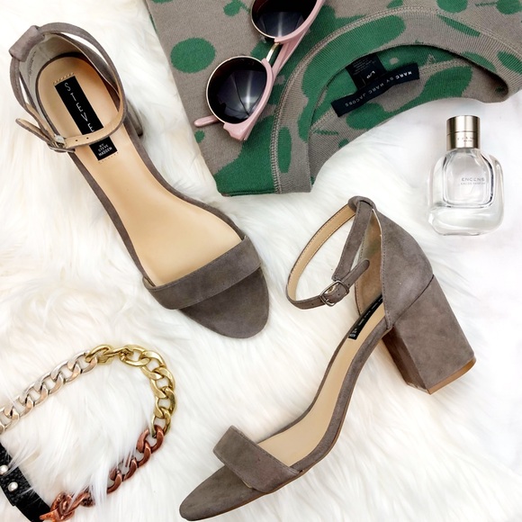 taupe low heel sandals